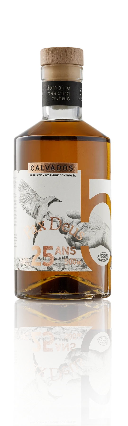 Garrafa de Calvados Pax Deus 25 años, Domaine des Cinq Autels