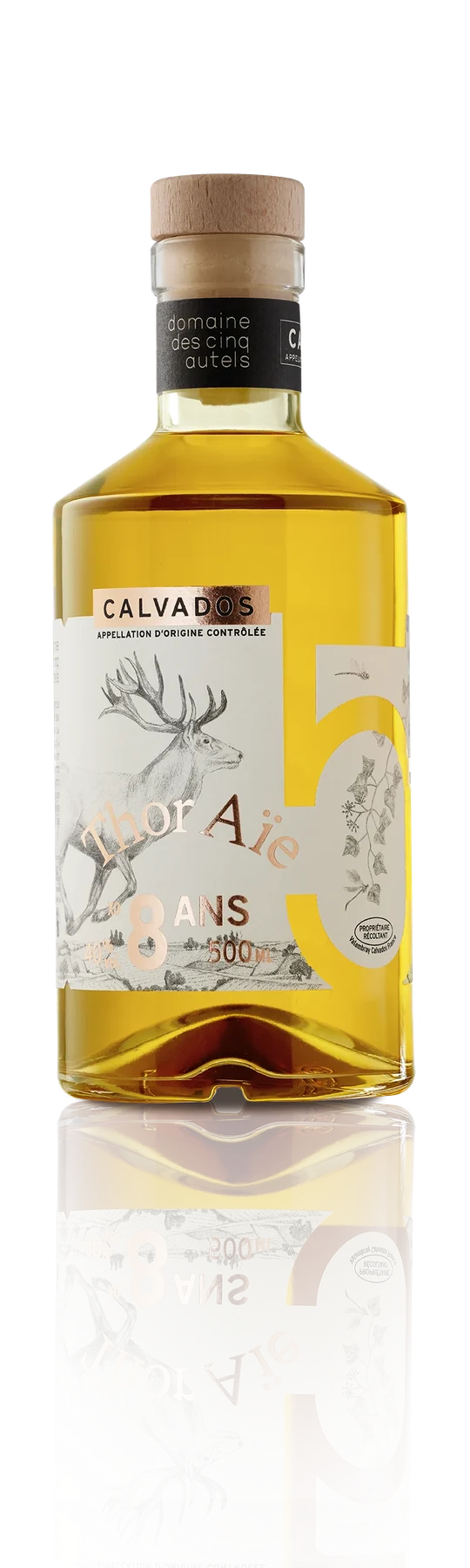 Garrafa de Calvados Thor Aïe 8 años, Domaine des Cinq Autels