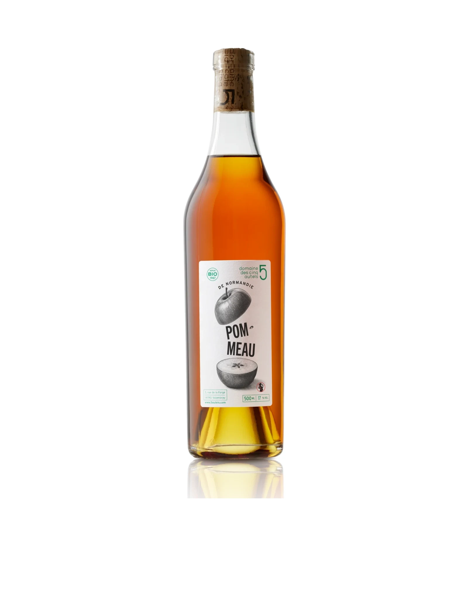 Botella de Pommeau de Normandie AOC del Domaine des Cinq Autels, 50cl